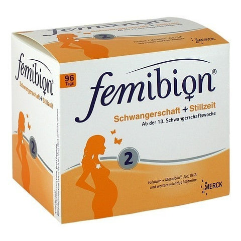 Femibion第2阶段叶酸+Metafolin+DHA 2X96粒 - Femibion Schwangerschaft 2 Folsäure+Metafolin+DHA 2X96 Stück