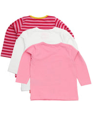 name it 粉红加白色长袖衫万那（VANNA）3件装 - Langarmshirt VANNA 3-er Pack in rosa/weiß