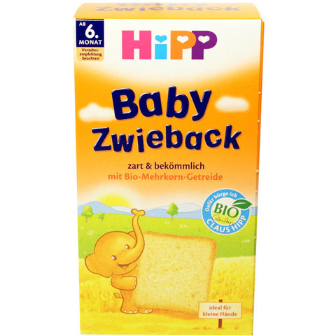 喜宝6个月以上有机全麦磨牙面包干饼干100g - Hipp Baby Zwieback ab 6. Monat 100g