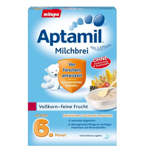爱他美牛奶米糊全麦水果6个月以上250g - Aptamil Milchbrei Vollkorn-feine Frucht 250g