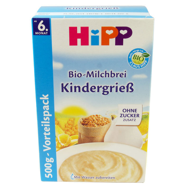 喜宝有机麦糊奶粥 6个月以上 500g - 500g Hipp Bio-Milchbrei Kindergrieß