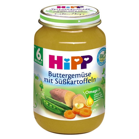 喜宝多种蔬菜和红薯混合泥 6个月以上 六瓶装 每瓶190g - 6er Pack Hipp Buttergemüse mit Süßkartoffeln ab 6. Monat 190g