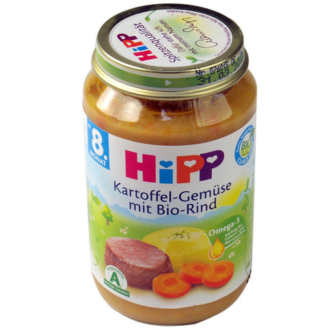 喜宝土豆、蔬菜和有机牛肉混合泥 8个月以上 六瓶装 每瓶 220g - 6er Pack 220g Hipp Menü ab 8. Monat Kartoffel-Gemüse mit Bio-Rind