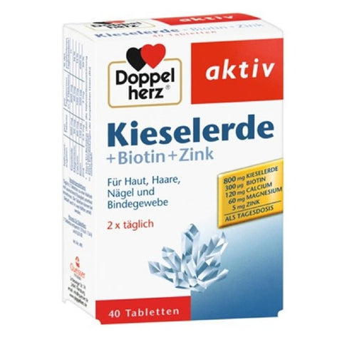 双心硅+生物素+锌40粒 - Doppelherz aktiv Kieselerde+Biotin+Zink 40 Tabletten
