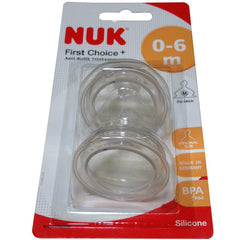 NUK第一选择升级版防胀气硅胶奶嘴2支裝 1号(0-6个月) - NUK First Choice Plus Anti-Colic-Trinksauger Silikon 2 Stück Größe 1 (0-6 Monate)