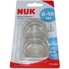 NUK第一选择升级版防胀气硅胶奶嘴2支裝 2号(6-18个月) - NUK First Choice Plus Anti-Colic-Trinksauger Silikon 2 Stück Größe 2 (6-18 Monate)