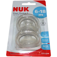 NUK第一选择升级版防胀气硅胶奶嘴2支裝 2号(6-18个月) - NUK First Choice Plus Anti-Colic-Trinksauger Silikon 2 Stück Größe 2 (6-18 Monate)