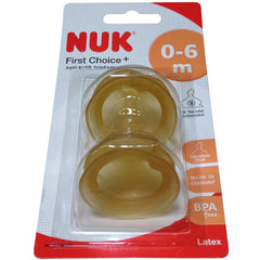 NUK第一选择升级版防胀气乳胶奶嘴2支裝 1号( 0-6 个月) - NUK First Choice Plus Anti-Colic-Trinksauger Latex 2 Stück Größe 1 (0-6 Monate)