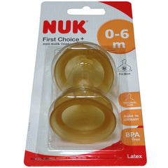 NUK第一选择升级版防胀气乳胶奶嘴2支裝 1号( 0-6 个月) - NUK First Choice Plus Anti-Colic-Trinksauger Latex 2 Stück Größe 1 (0-6 Monate)