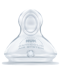NUK第一选择升级版防胀气硅胶奶嘴2支裝 1号(0-6个月) - NUK First Choice Plus Anti-Colic-Trinksauger Silikon 2 Stück Größe 1 (0-6 Monate)
