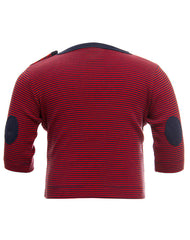 Petit Bateau船锚图案长袖衫环纹蓝色 - Langarmshirt ANKER geringelt in dunkelblau