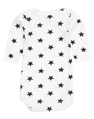 Petit Bateau星星图案长袖紧身连衣裤白色 - Langarm-Body mit Sternen in weiß