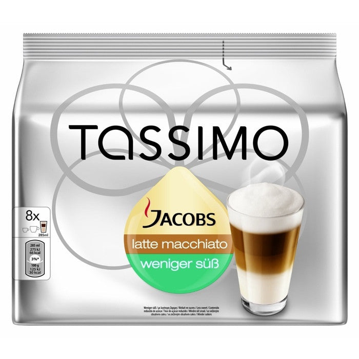 Tassimo Jacobs拿铁玛奇朵低糖型 8杯装 x5包 - 5er Pack Tassimo Jacobs Latte Macchiato Weniger Süß 8 Portionen