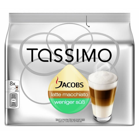 Tassimo Jacobs拿铁玛奇朵低糖型 8杯装 x5包 - 5er Pack Tassimo Jacobs Latte Macchiato Weniger Süß 8 Portionen